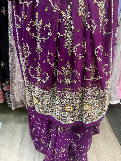 Beautiful designer embroidery saree with readymade blouse