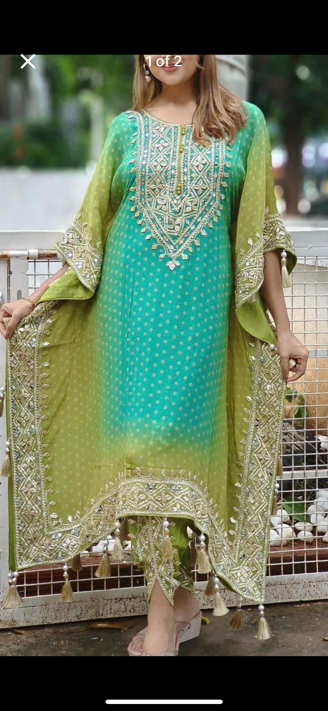 Beautiful designer kaftan with dhoti salwar