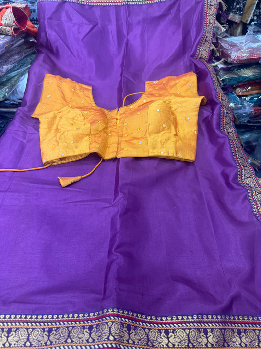 Beautiful designer saree blouse combo