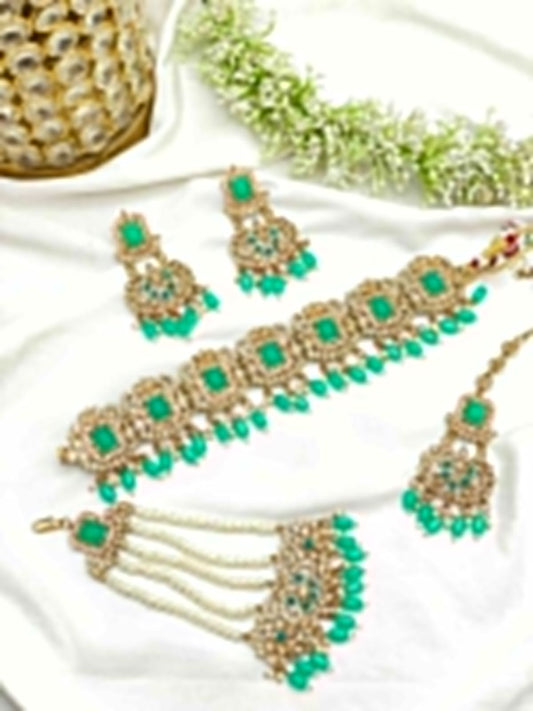 Beautiful designer choker necklace set with matching passa