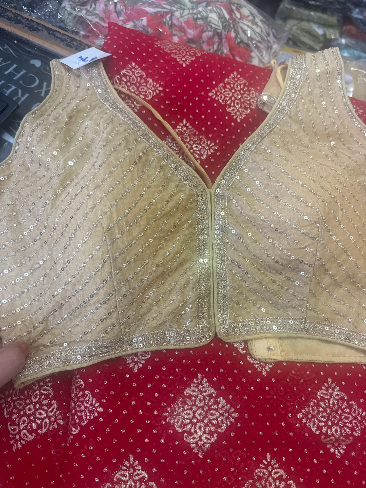Beautiful designer saree blouse combo