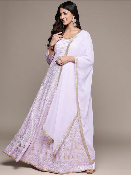 Beautiful designer lucknowi embroidery gown style anarkali