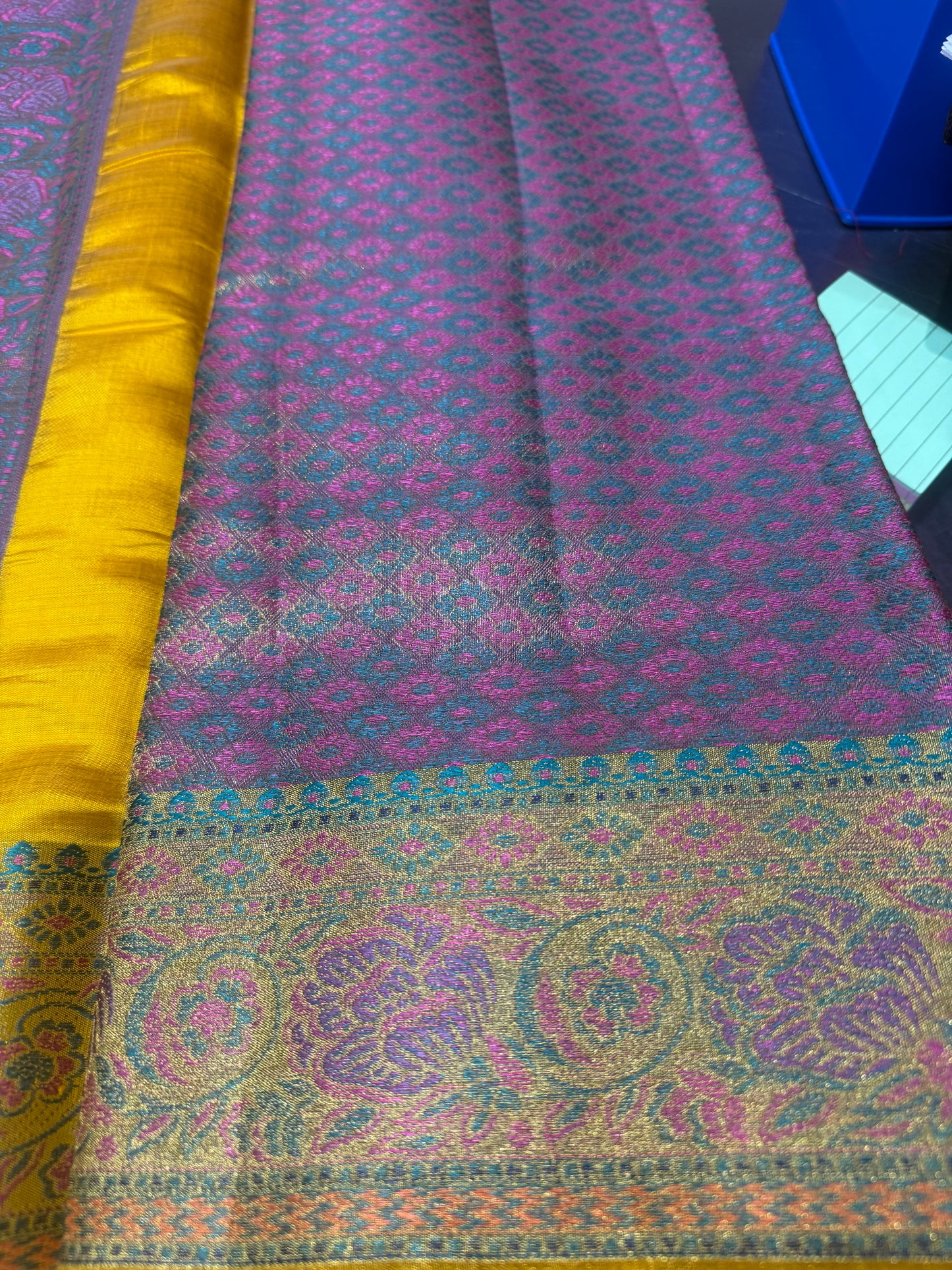 Beautiful designer temple silk saree
