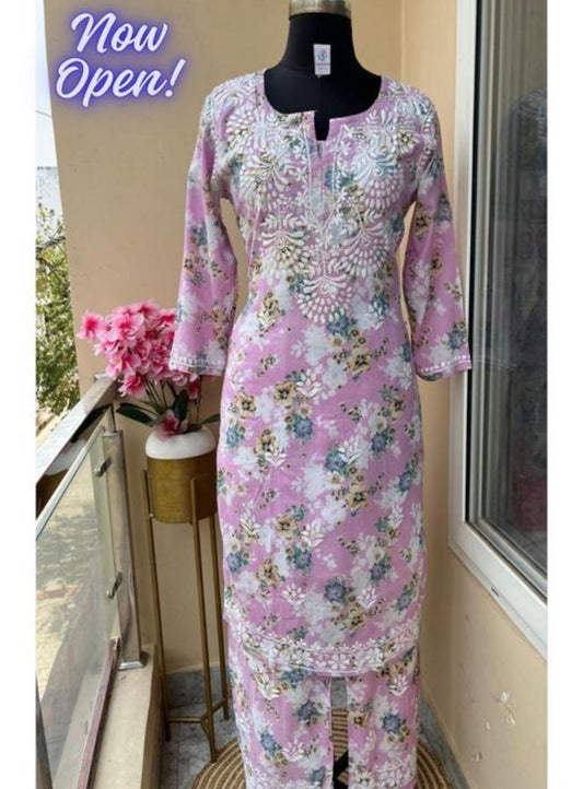 Beautiful designer lucknowi Embroidery Kurti with plazo