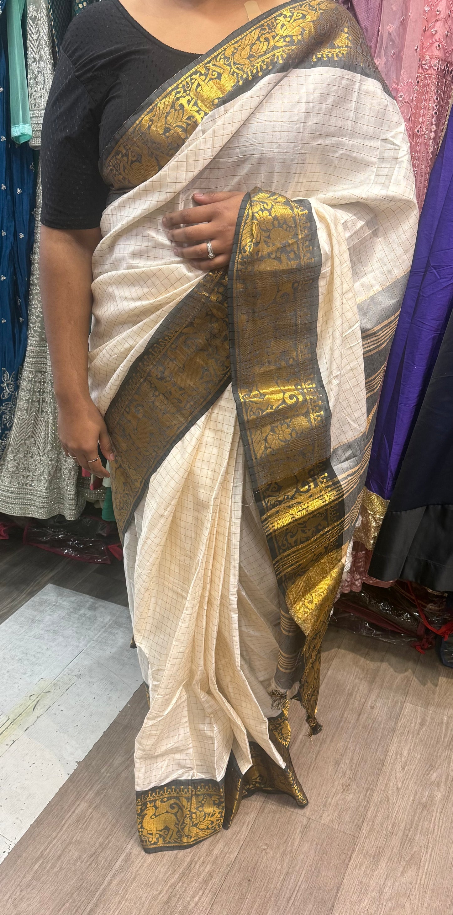 Beautiful designer readymade saree with readymade blouse