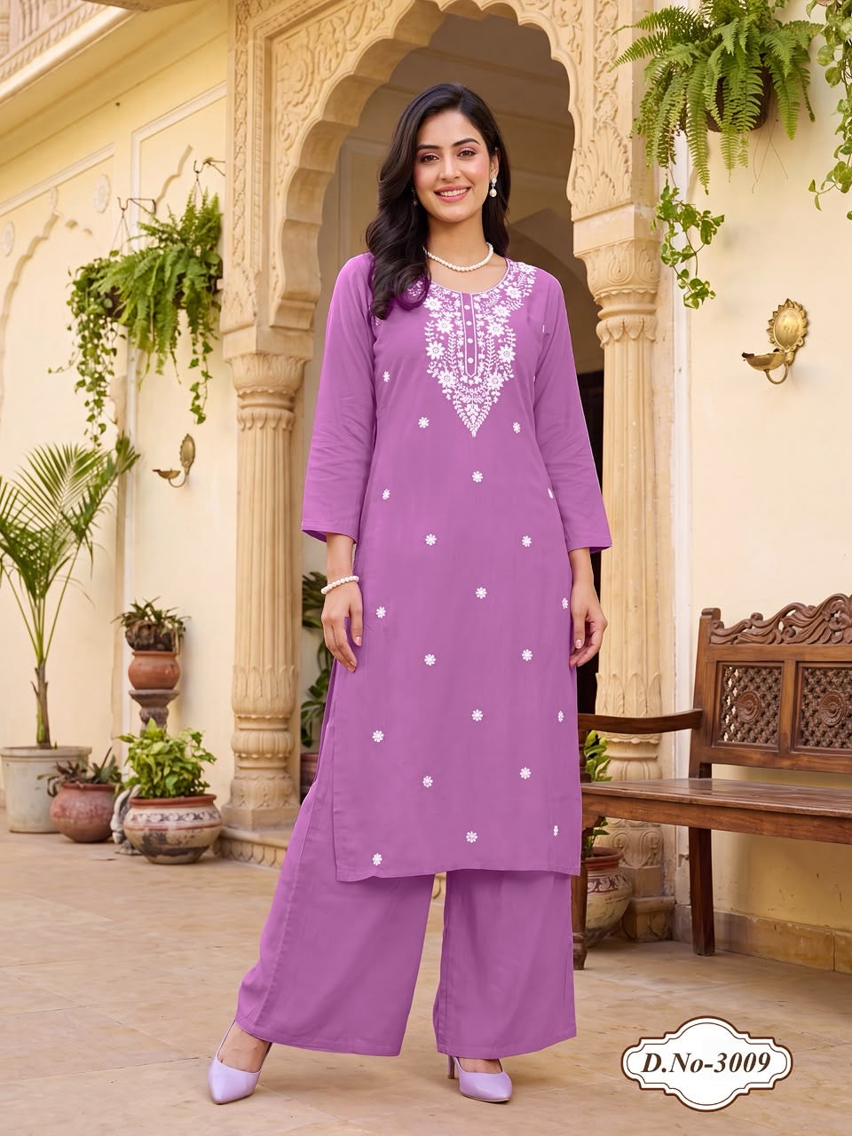Beautiful designer lucknowi Kurti plazo