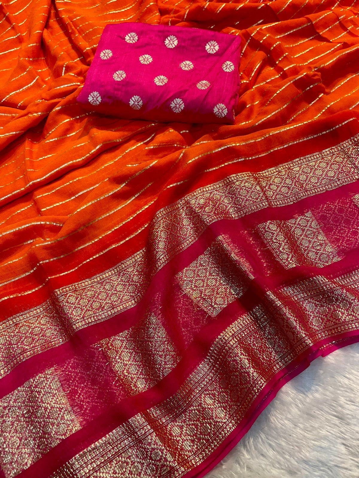 Beautiful designer geogrette saree