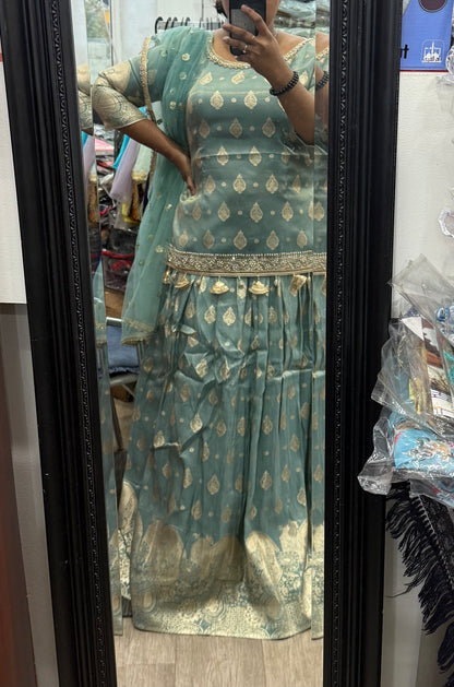 Beautiful designer long top lengha suit