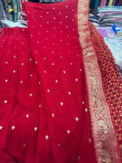 Beautiful designer pure geogrette saree