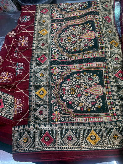 Beautiful designer fully embroidery saree