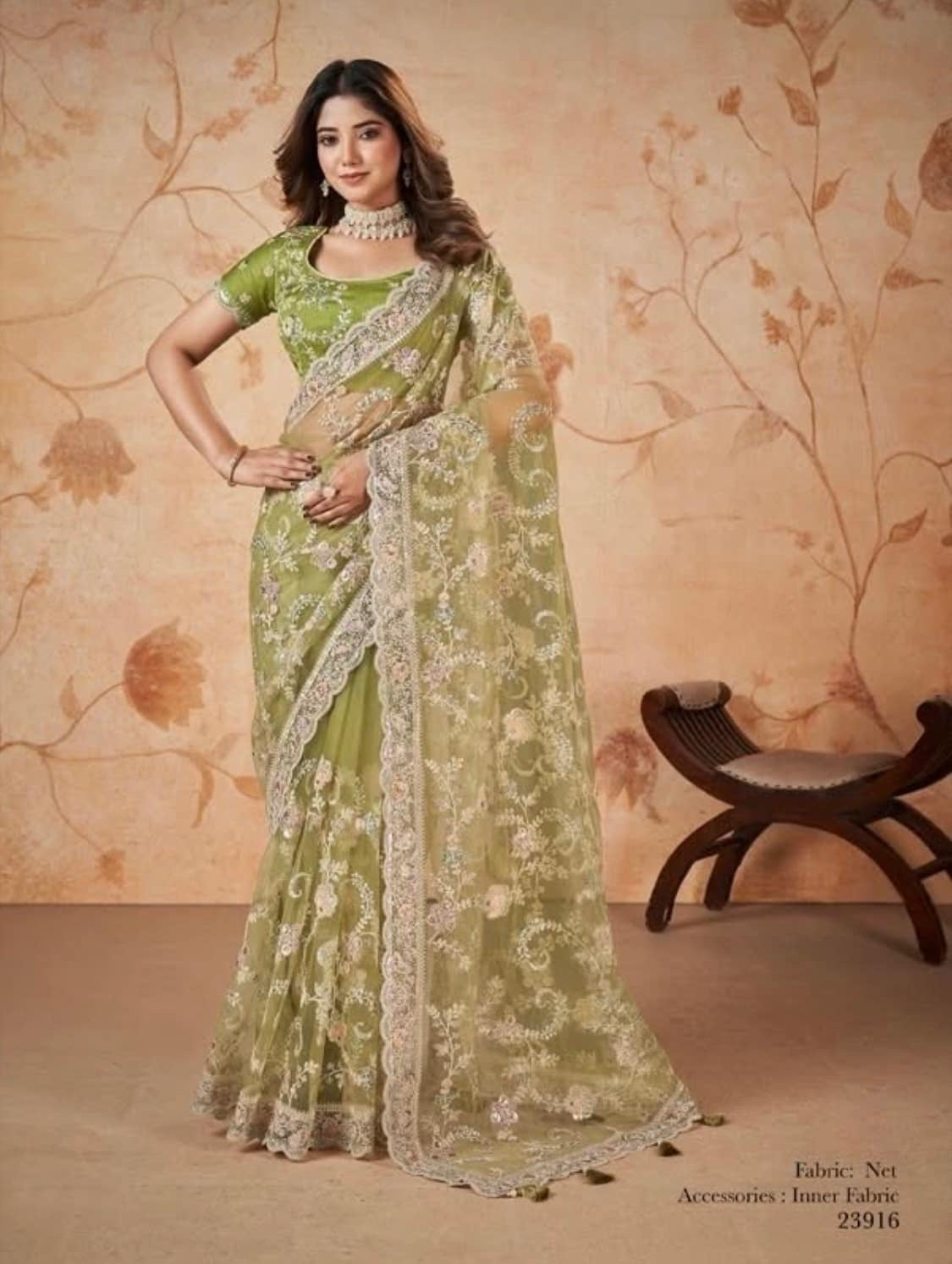 Beautiful designer fully embroidery saree