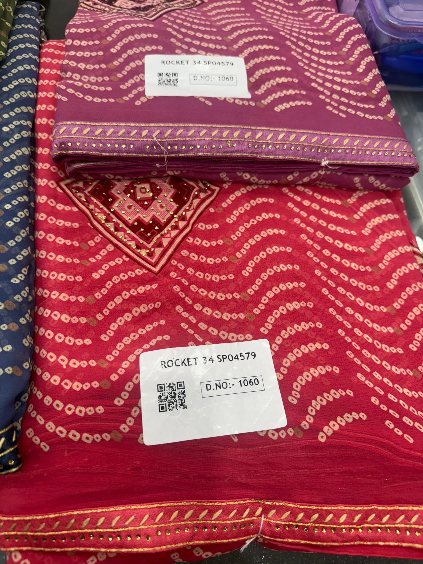 Beautiful designer geogrette bandhani saree