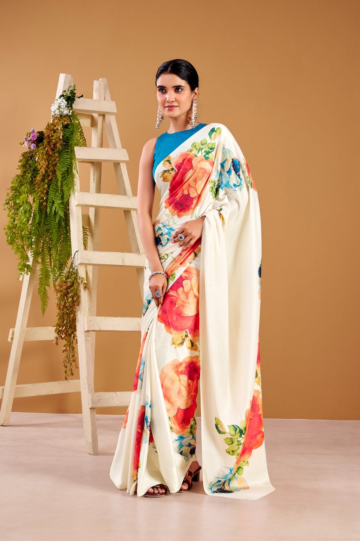 Beautiful designer satin silk saree