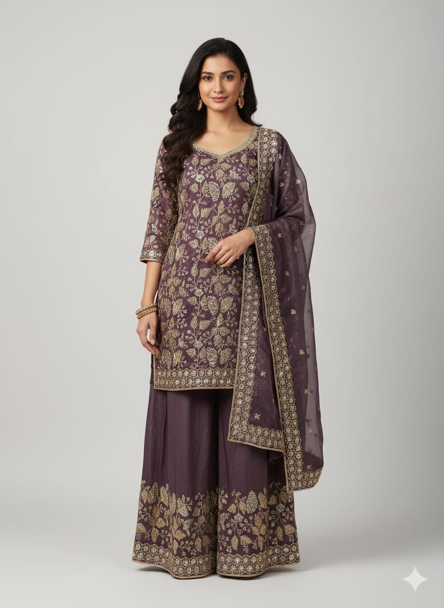 Beautiful designer plazo suit