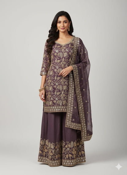 Beautiful designer plazo suit