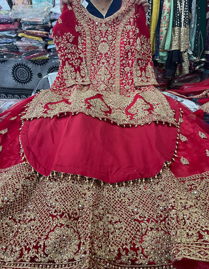 Beautiful designer Pakistani style lengha suit