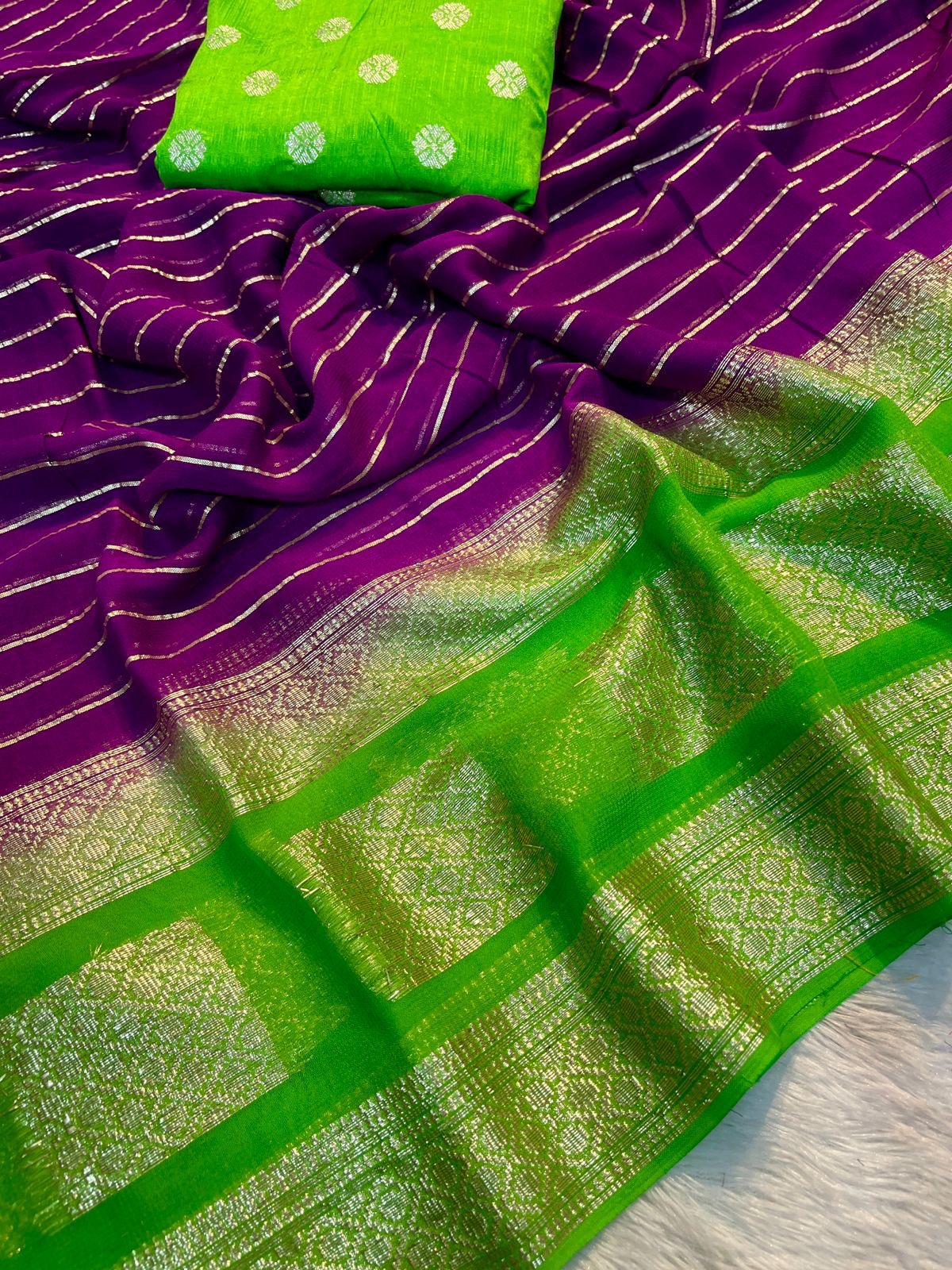 Beautiful designer geogrette saree
