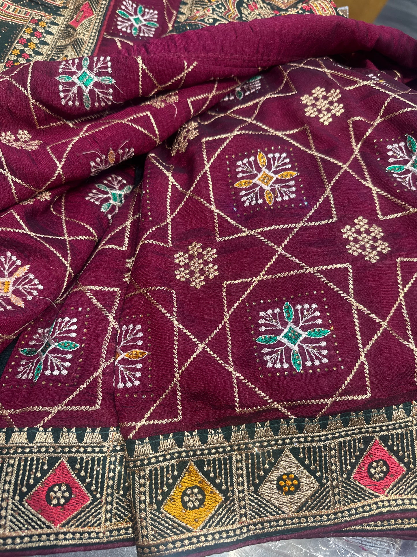 Beautiful designer fully embroidery saree