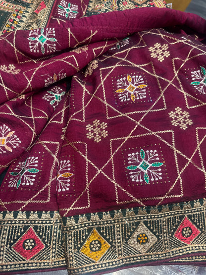 Beautiful designer fully embroidery saree