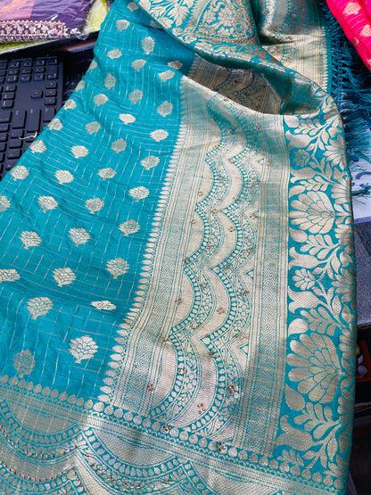 Beautiful designer box silk saree