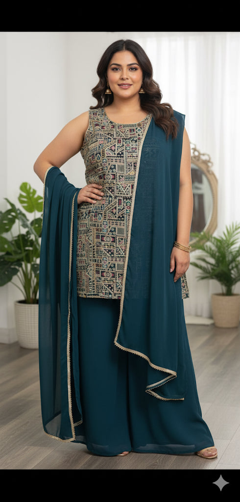 Beautiful designer plazo suit