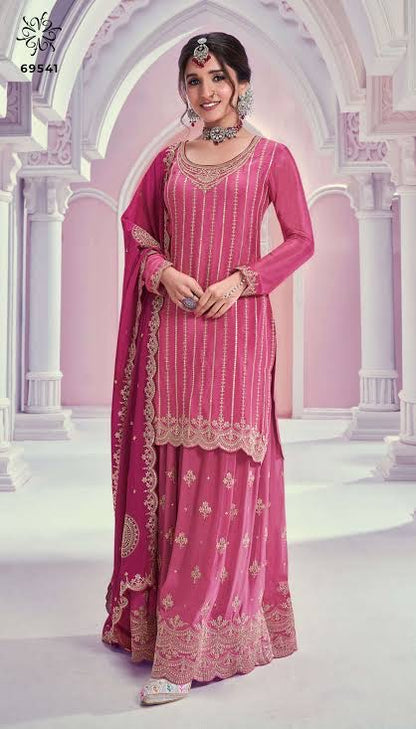 Beautiful designer Embroidred Party Wear plazo suit