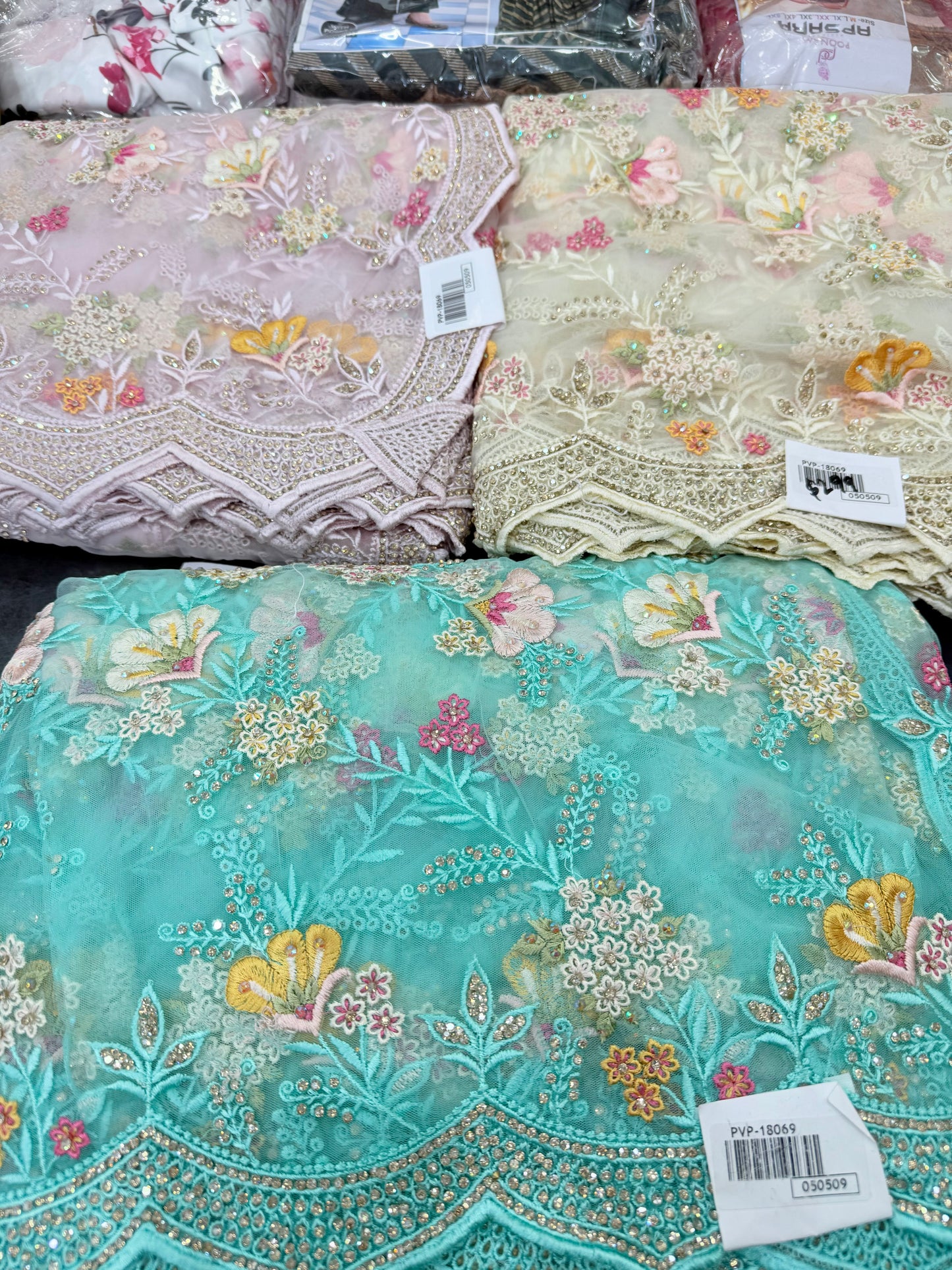 Beautiful designer fully embroidery net saree