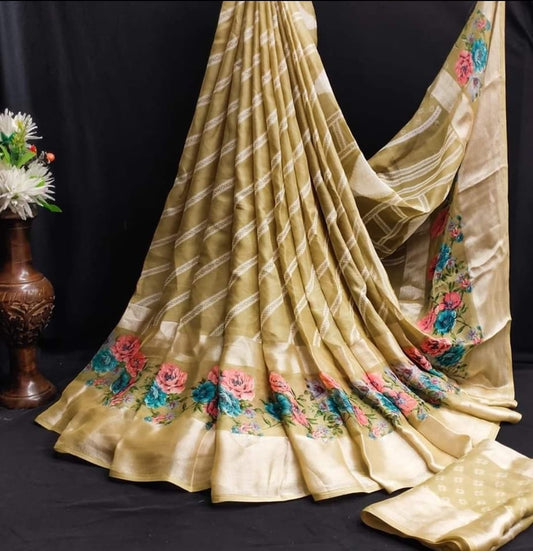 Beautiful designer geogrette floral saree