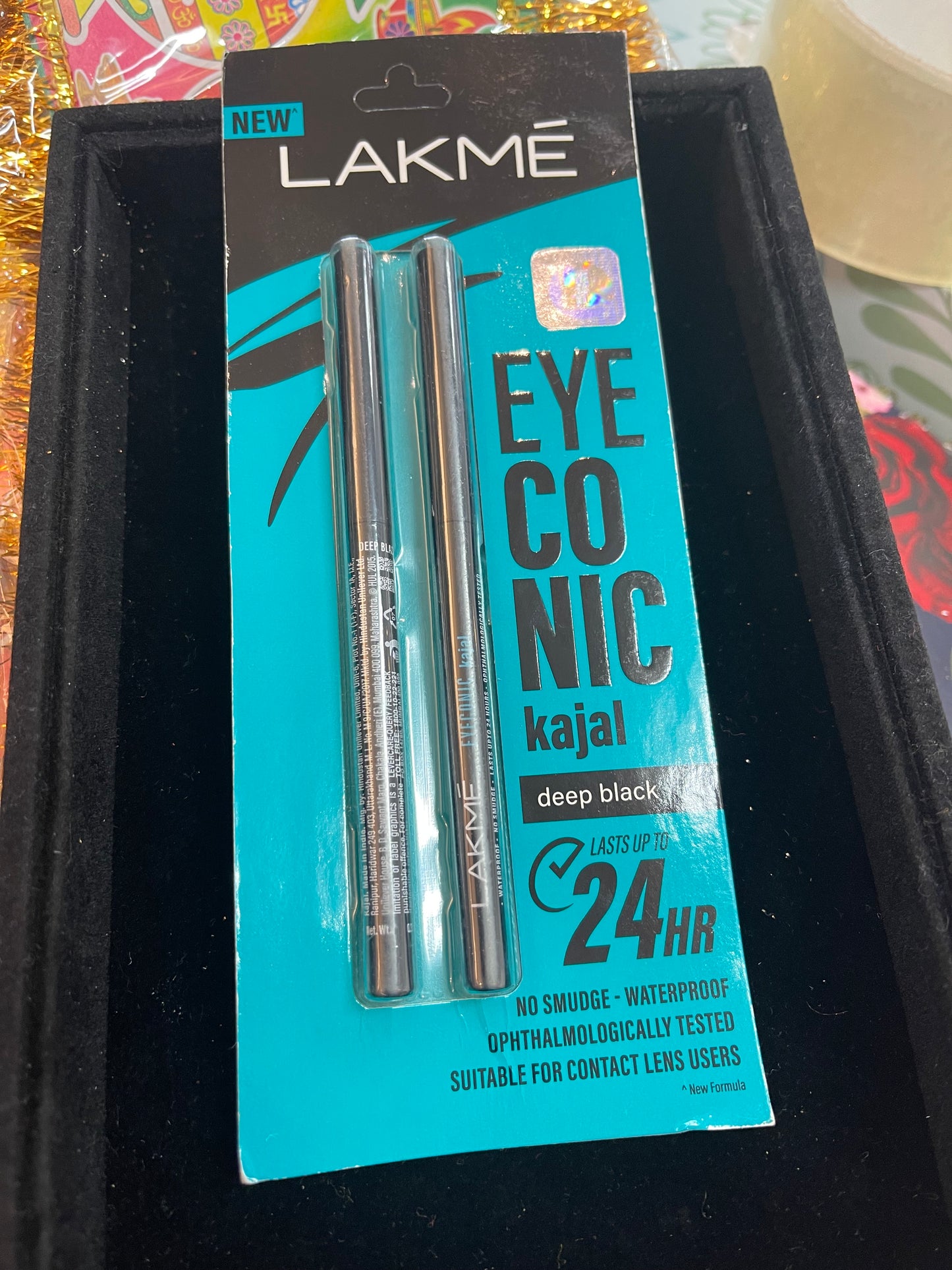 Lakme Eyeconic Kajal Twin, Deep Black 0.35 g (Pack of 2)