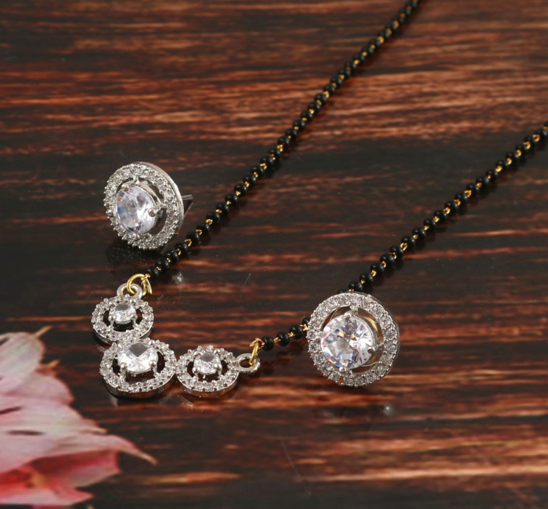 Beautiful designer American diamond mangalsutra set