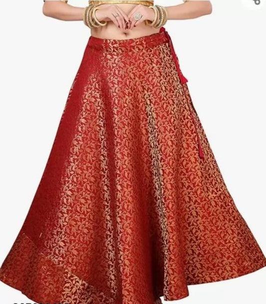 Beautiful designer Women's Benaras Brocade Readymade Long Skirt lengha Ghagra