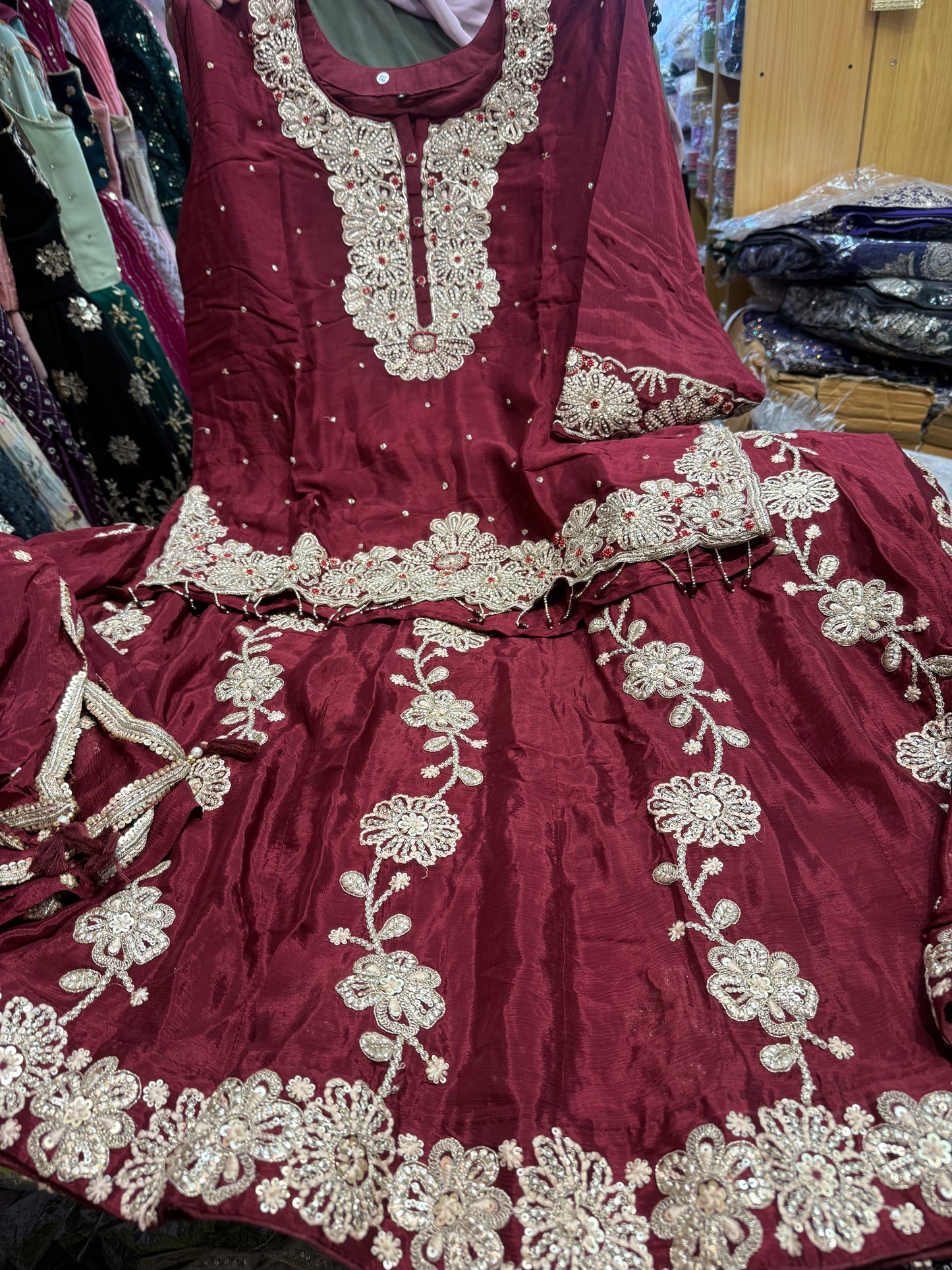 Beautiful designer long top lengha