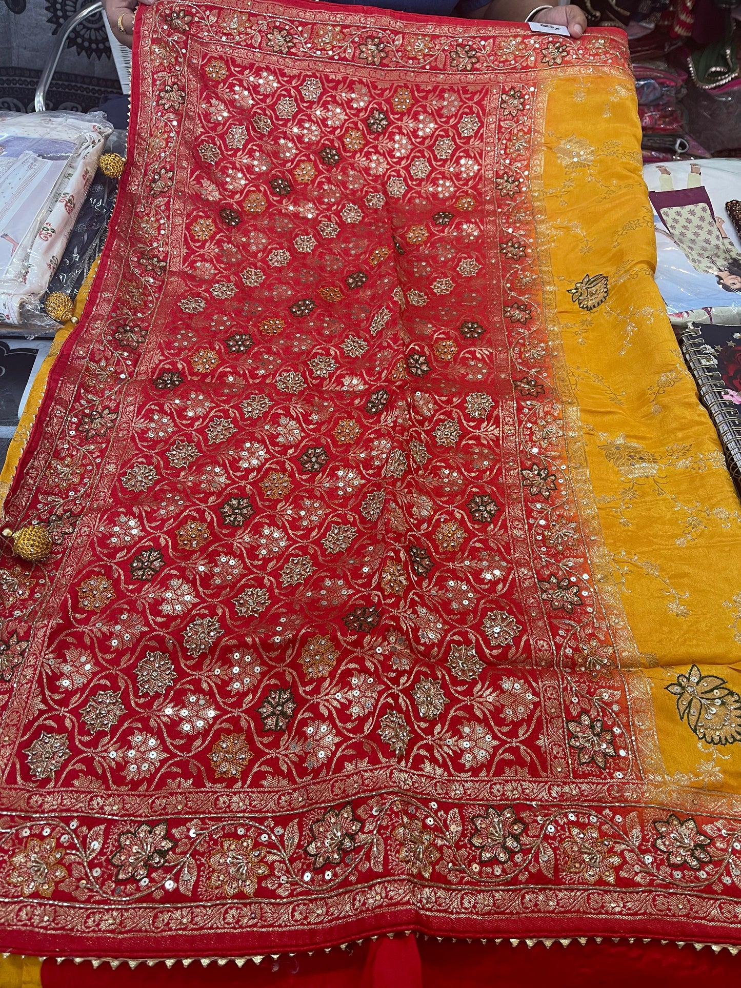 Beautiful designer fully embroidery silk saree