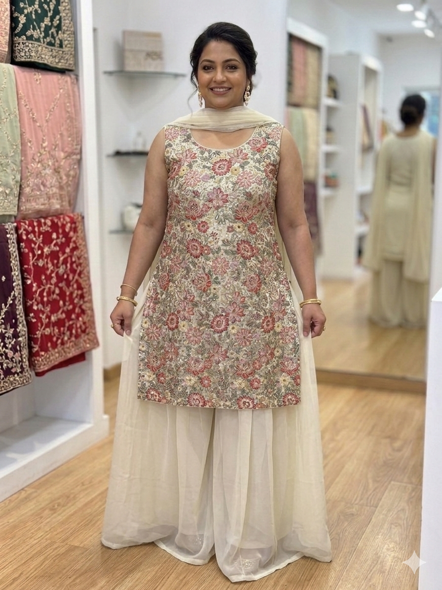 Beautiful designer plazo suit