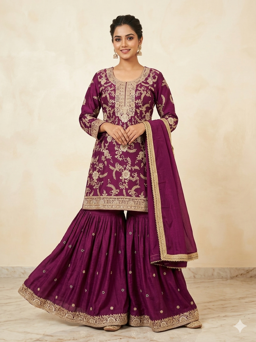 Beautiful designer sharara suit