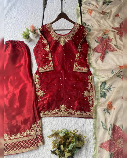 Beautiful designer plazo suit