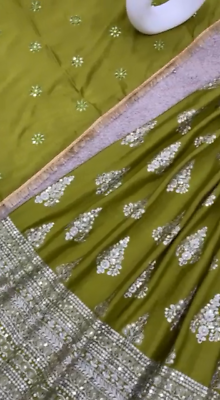 Beautiful Chinon Silk Top Lehenga With Heavy Dupatta