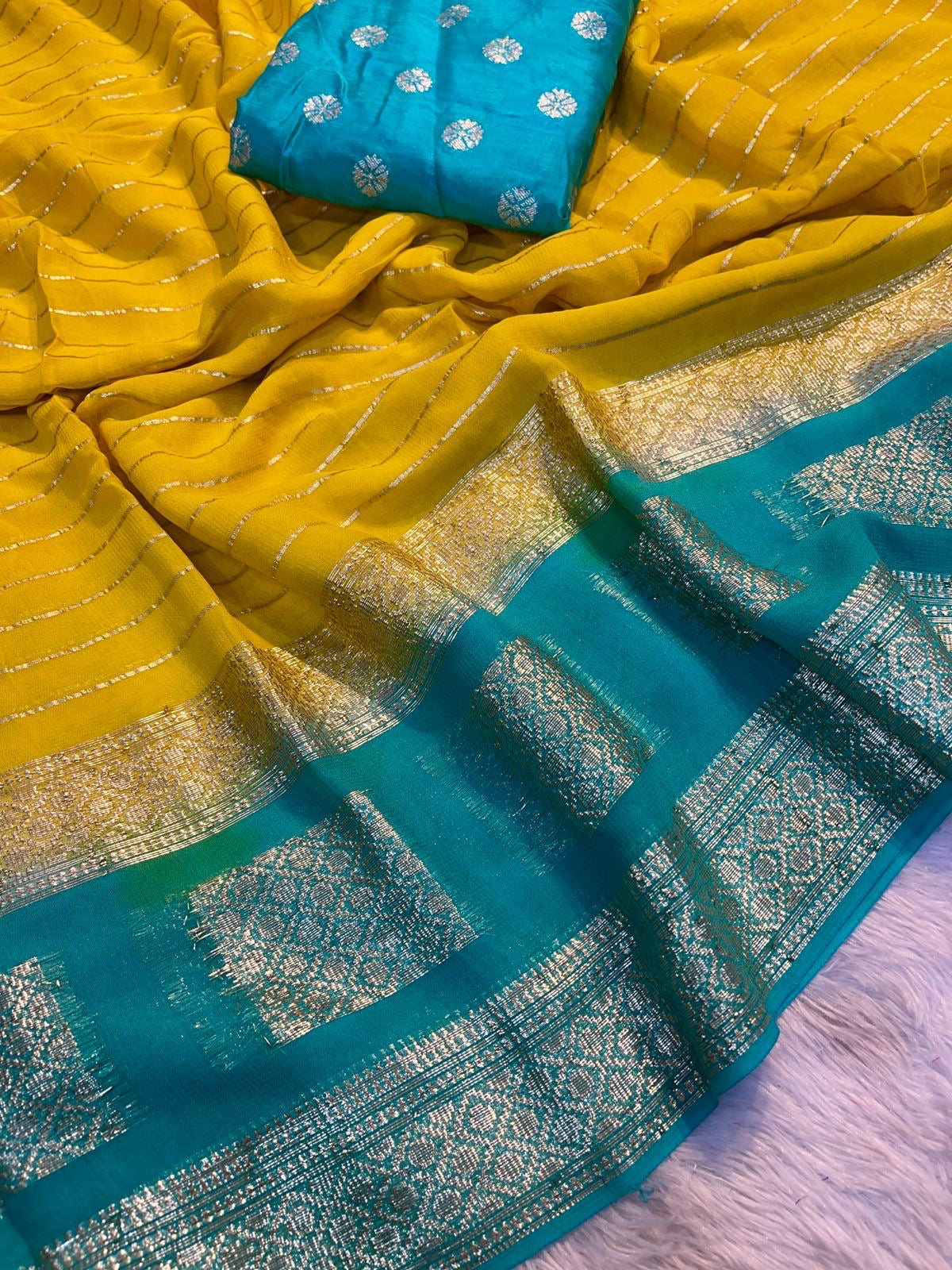 Beautiful designer geogrette saree