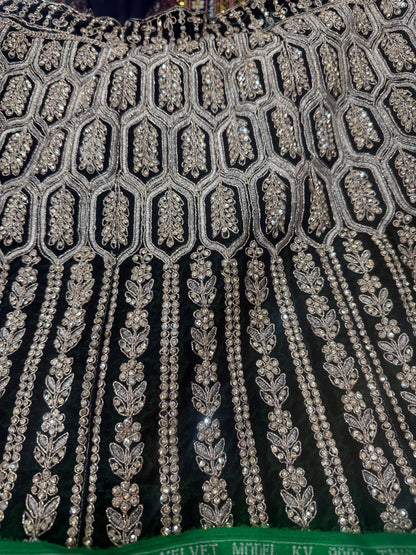 Beautiful designer bridal velvet unstitched lengha