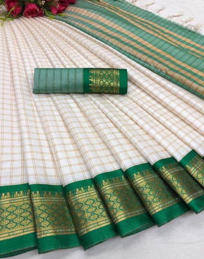 Beautiful designer chettinad checked silk saree