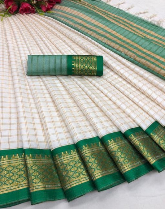 Beautiful designer chettinad checked silk saree