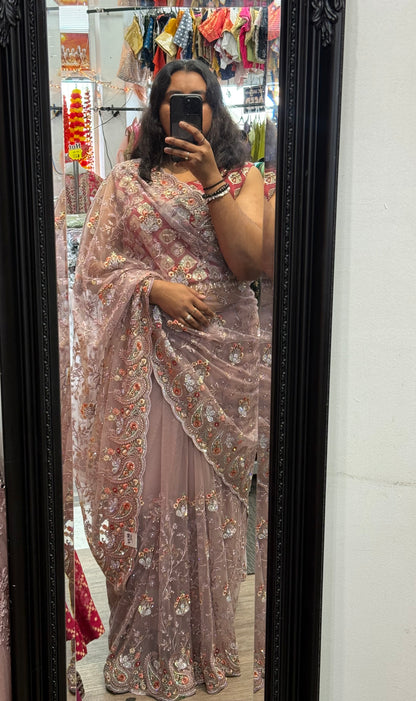 Beautiful designer fully embroidery saree