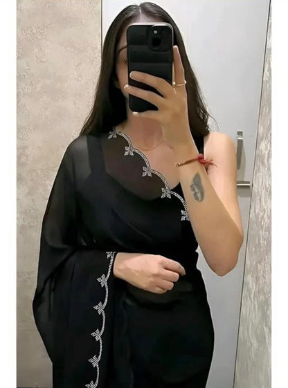 Beautiful designer geogrette saree