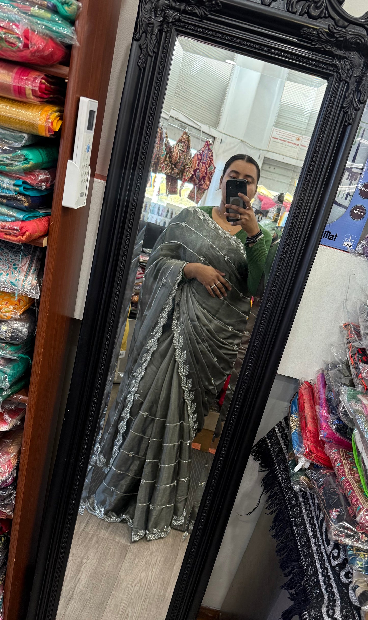 Beautiful designer hand embroidery saree