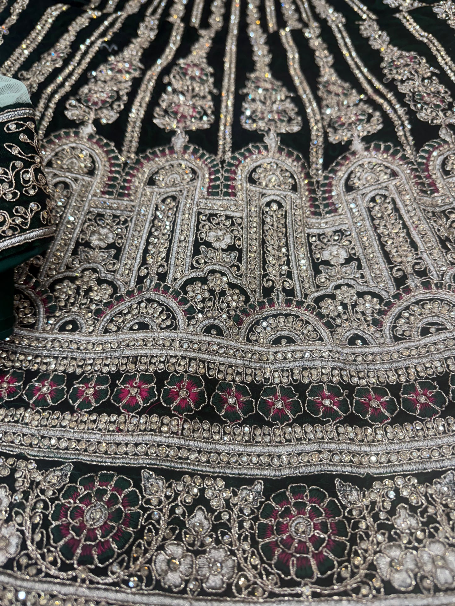 Beautiful designer bridal velvet unstitched lengha