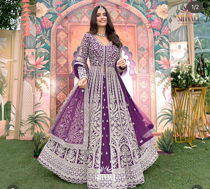 Beautiful designer long top lengha choli