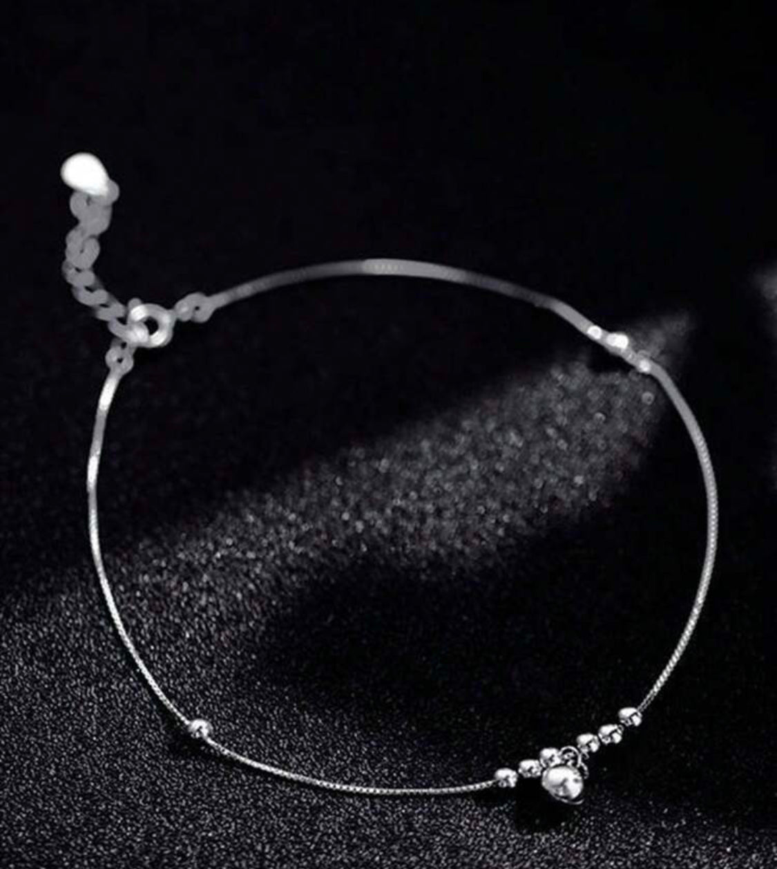 Beautiful designer 925 Sterling Silver Bell & Beads Anklets