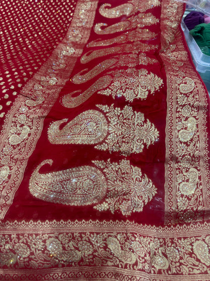 Beautiful designer pure geogrette saree