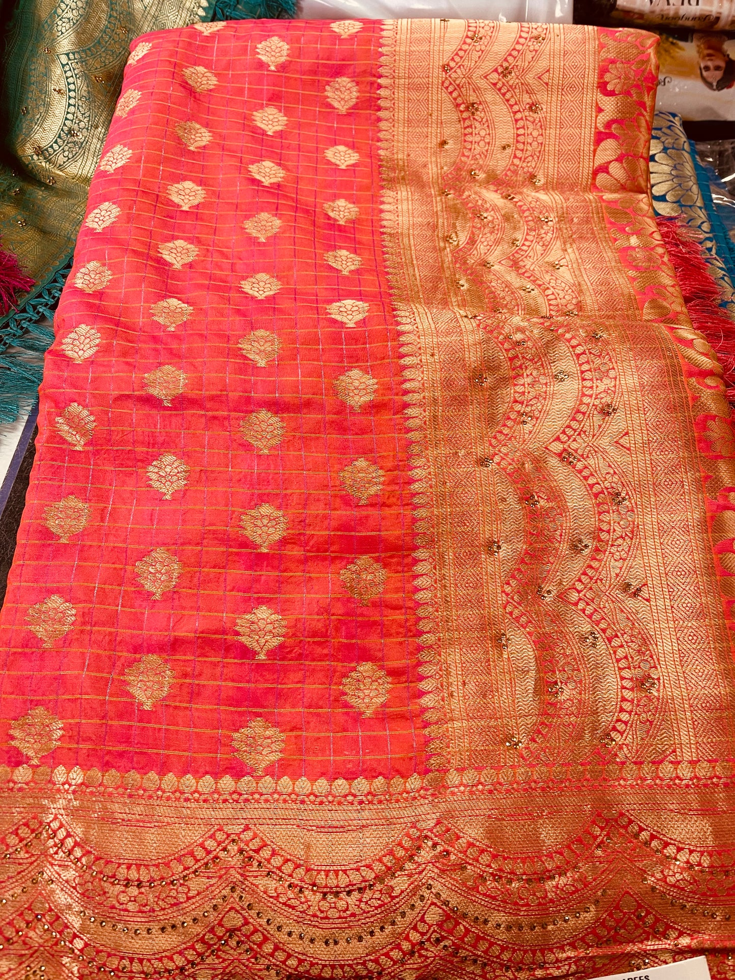 Beautiful designer box silk saree