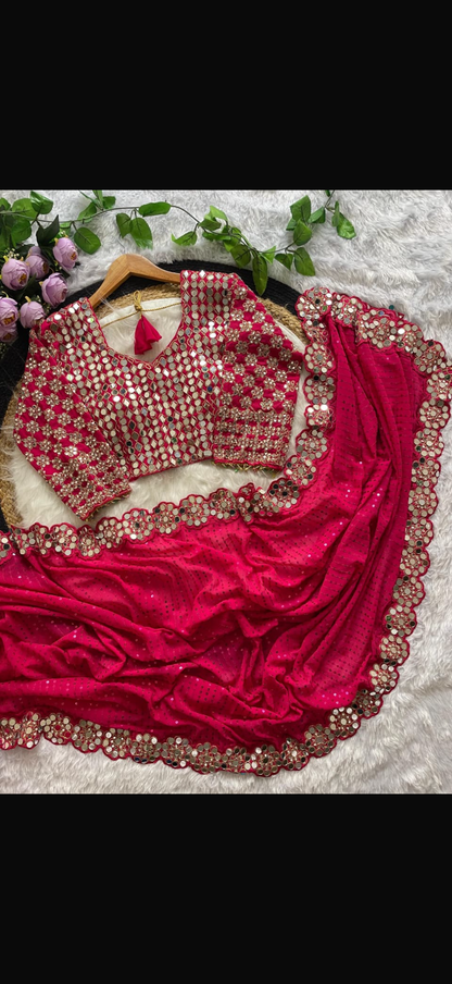 Beautiful designer Designer Mirror Work sarees